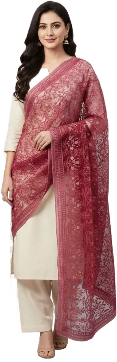 Model in a Organza dupatta