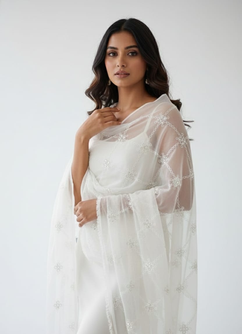 Coral Leheriya dupatta